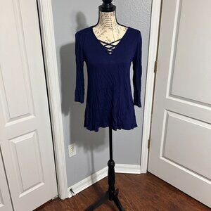 Eliechi 3/4 length sleeve crisscross v-neck top
